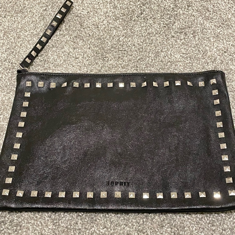 Esprit Black Clutch with Silver Accents